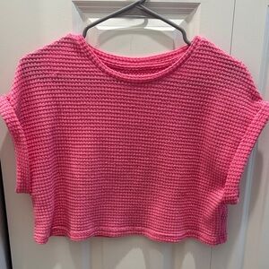 SHEIN Hot Pink Cropped Knit Top